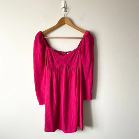 Aritzia Sunday Best Halle Baby Doll Mini Dress NWT  Ultra Pink Size XS - Picture 4 of 11